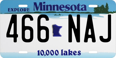 MN license plate 466NAJ