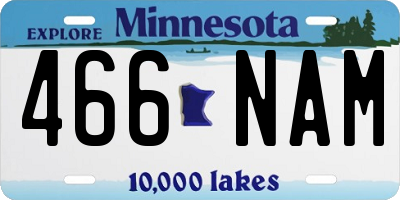 MN license plate 466NAM