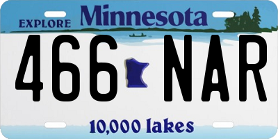 MN license plate 466NAR