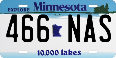 MN license plate 466NAS