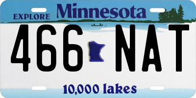 MN license plate 466NAT