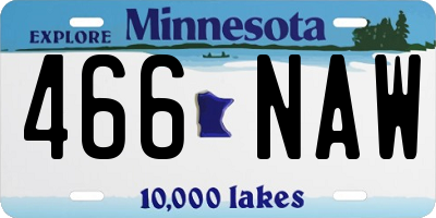 MN license plate 466NAW