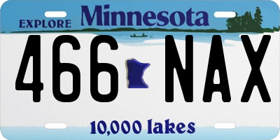 MN license plate 466NAX