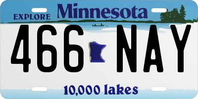 MN license plate 466NAY