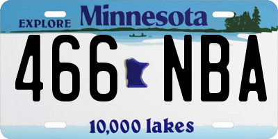 MN license plate 466NBA
