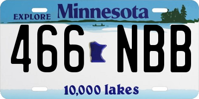 MN license plate 466NBB