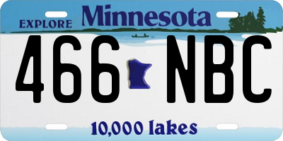 MN license plate 466NBC