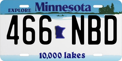 MN license plate 466NBD