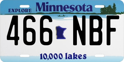 MN license plate 466NBF