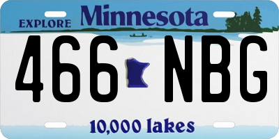 MN license plate 466NBG