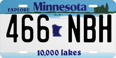 MN license plate 466NBH