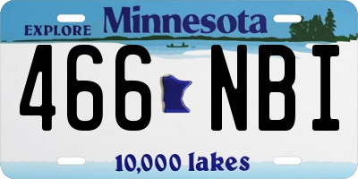 MN license plate 466NBI