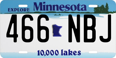 MN license plate 466NBJ