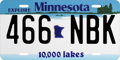 MN license plate 466NBK