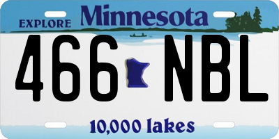 MN license plate 466NBL