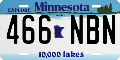 MN license plate 466NBN