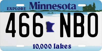 MN license plate 466NBO