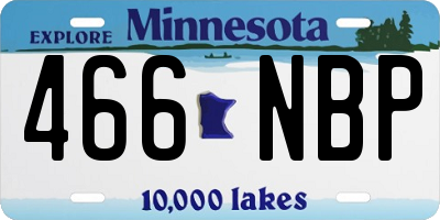 MN license plate 466NBP