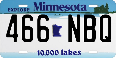 MN license plate 466NBQ