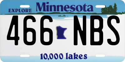 MN license plate 466NBS