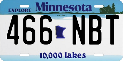 MN license plate 466NBT