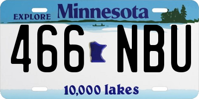 MN license plate 466NBU