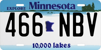 MN license plate 466NBV