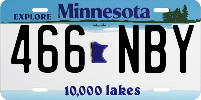 MN license plate 466NBY