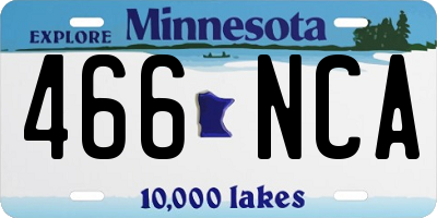 MN license plate 466NCA