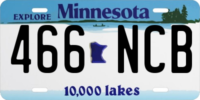 MN license plate 466NCB