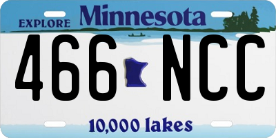 MN license plate 466NCC