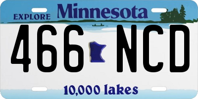 MN license plate 466NCD