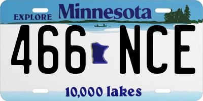 MN license plate 466NCE