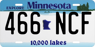 MN license plate 466NCF