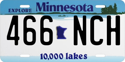 MN license plate 466NCH