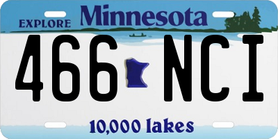 MN license plate 466NCI