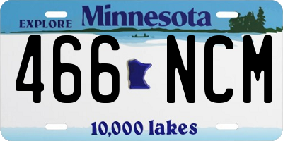 MN license plate 466NCM