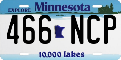 MN license plate 466NCP