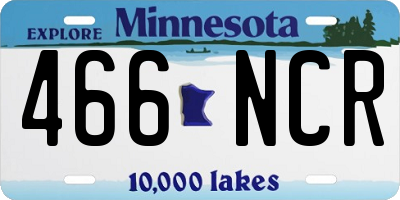 MN license plate 466NCR
