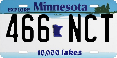 MN license plate 466NCT