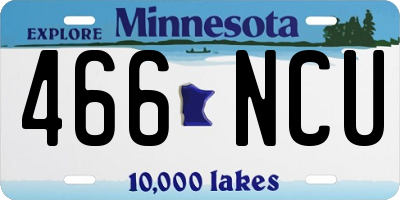 MN license plate 466NCU