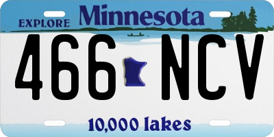 MN license plate 466NCV