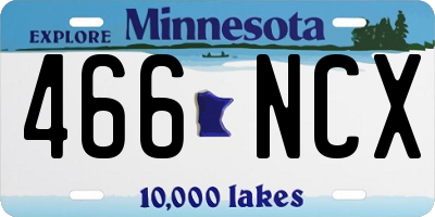 MN license plate 466NCX
