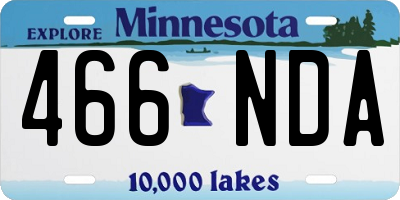 MN license plate 466NDA