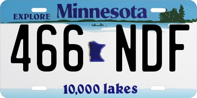 MN license plate 466NDF