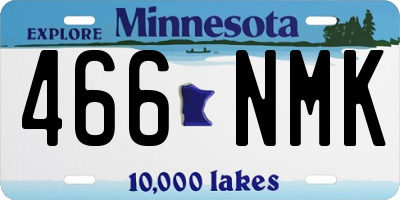 MN license plate 466NMK