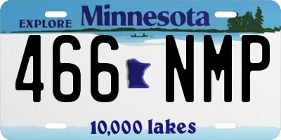 MN license plate 466NMP