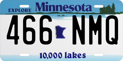 MN license plate 466NMQ