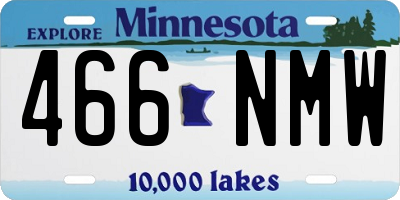 MN license plate 466NMW