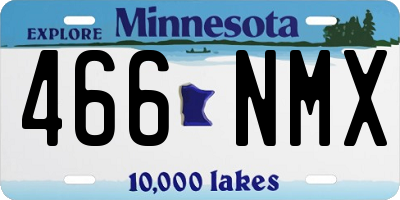 MN license plate 466NMX